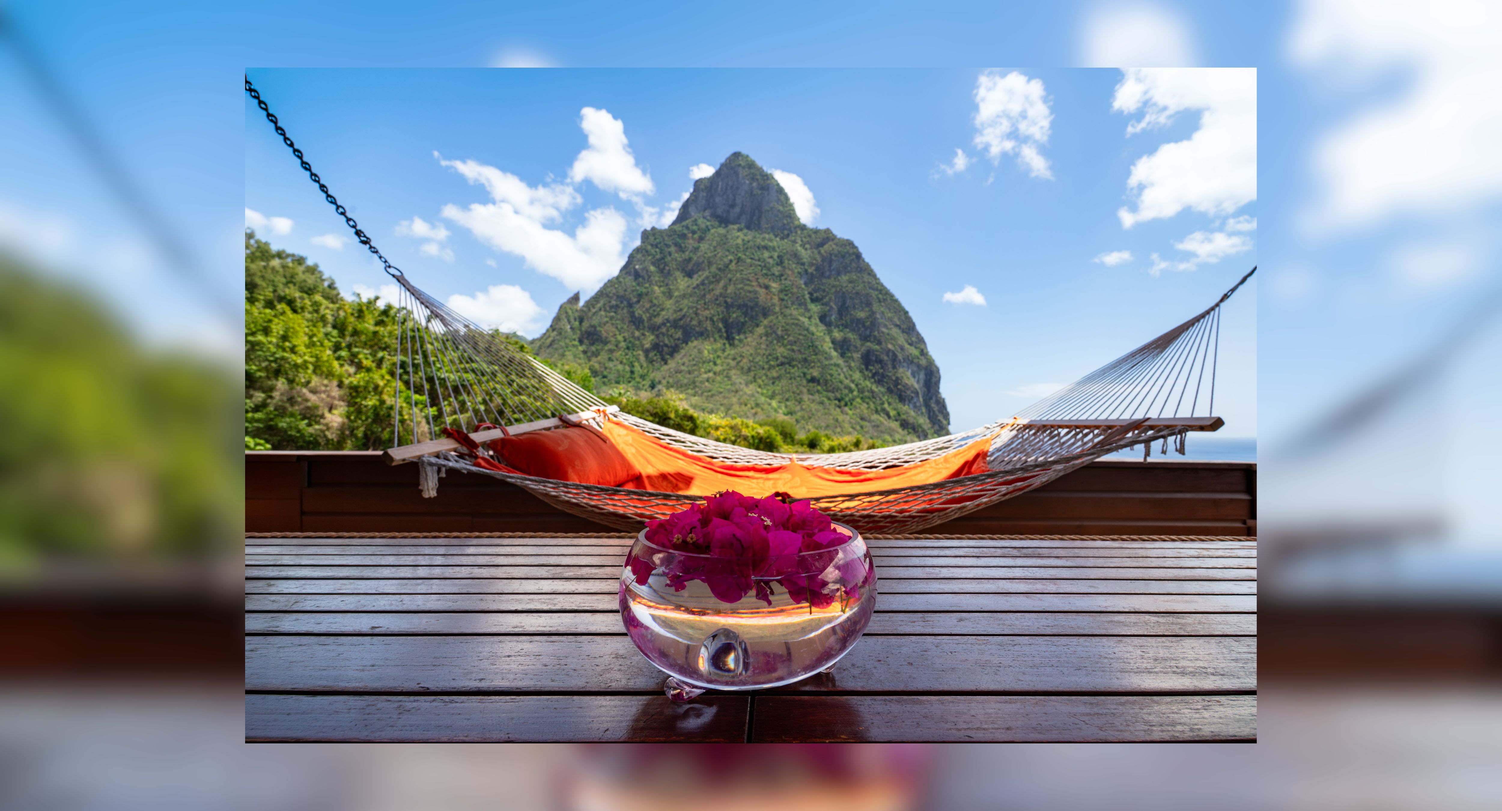 Yoga Mats with Pitons in the Background