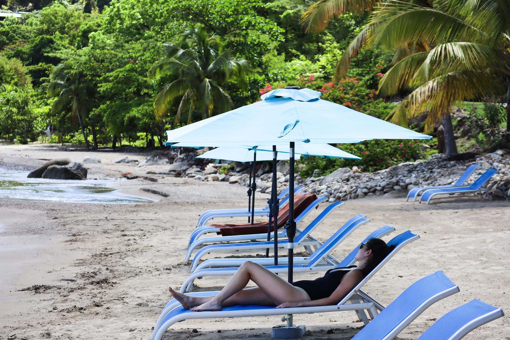 Woman relaxing on beach